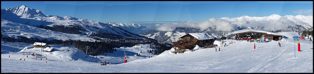 Het skigebied van les trois vallées