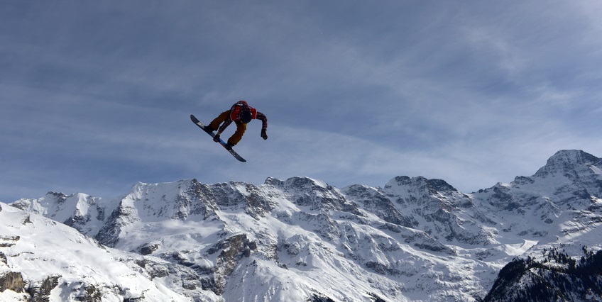 snowboarden Mürren Zwitserland