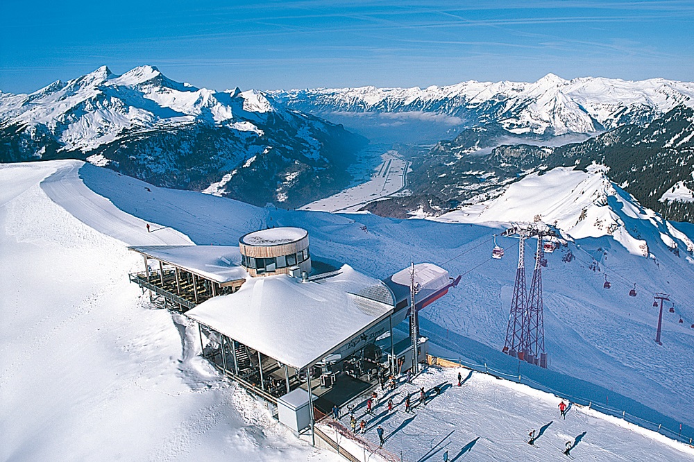 Het skigebied van de Jungfrau region in Zwitserland