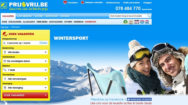 Prijsvrij wintersport vergelijkingssite