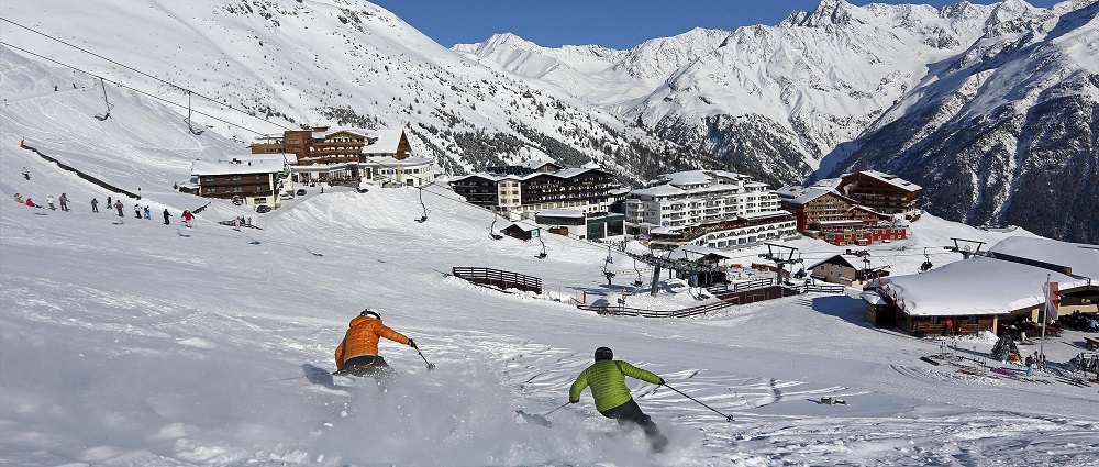 Hochsölden skidorp in Sölden skigebied Oostenrijk skivakantie